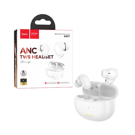 Hoco True Wireless Earbuds EQ17 Praise ANC Frost White Hoco True Wireless Earbuds EQ17 Praise ANC Frost White